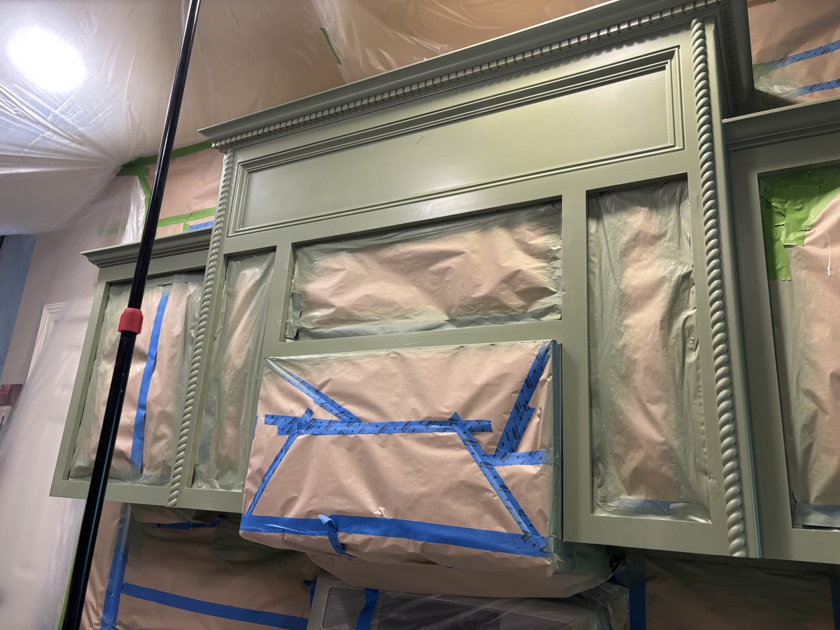 Cabinet refinishing in progress — Owasso Oklahoma