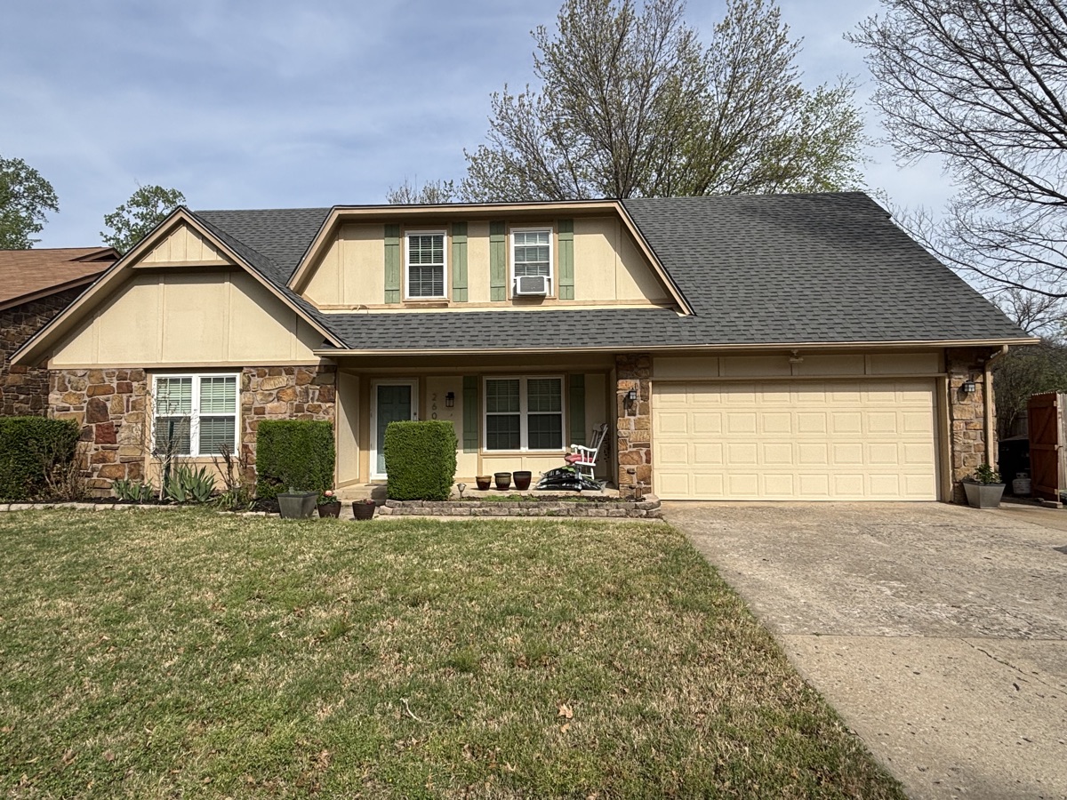 Home exterior before repainting — Owasso Oklahoma